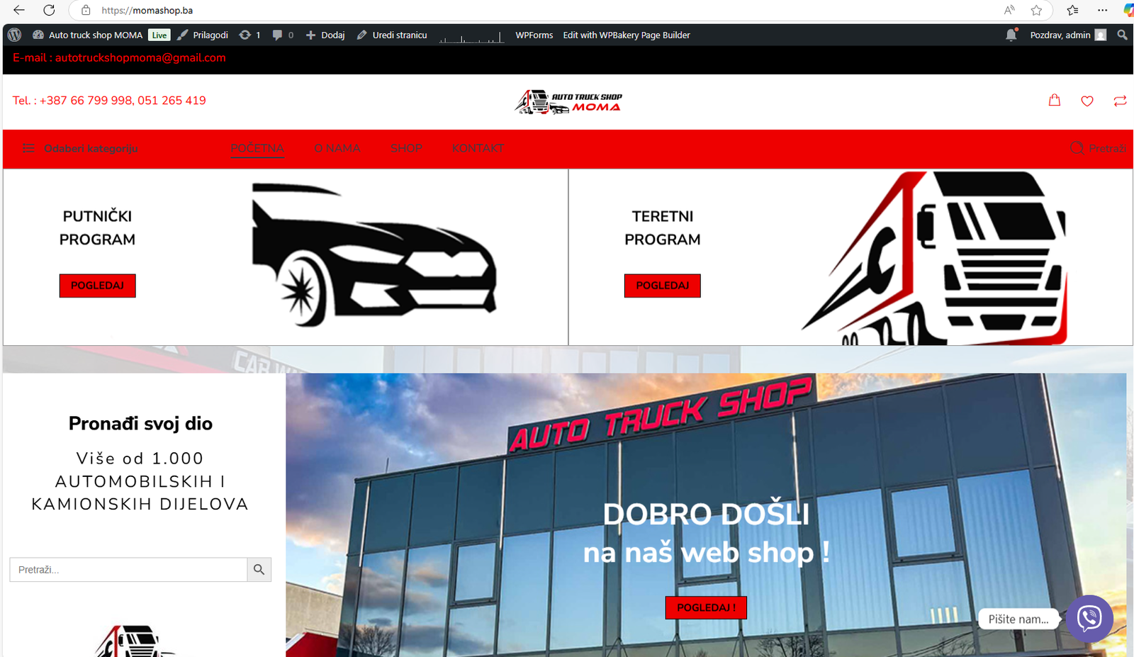 Novo : Internet prodavnica AUTO TRUCK SHOP “MOMA”